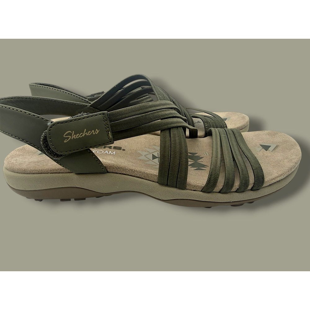Skechers Memory Foam Olive Green Strappy Comfort Sandals NWOT Size 10 - Picture 8 of 10